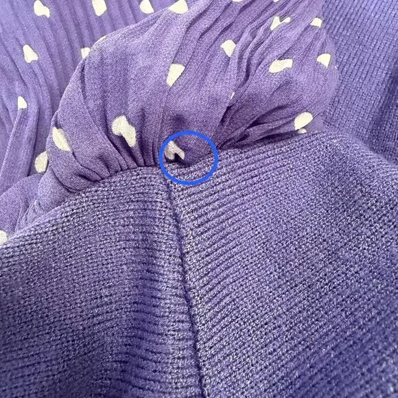 Nanette Lapore Purple Mock Neck Pleated Sleeve Womens Medium - Picture 7 of 7